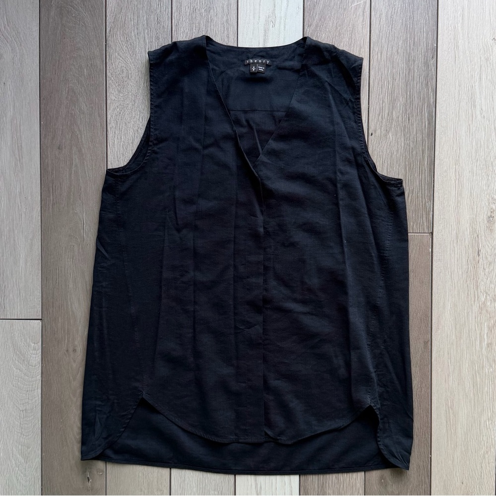 Theory Black Sleeveless Blouse